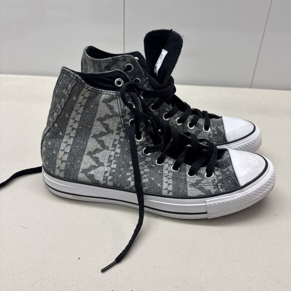 Converse CT All Star Winter Grey Print Canvas High Top Sneaker 549650F Women 9 - Picture 3 of 9
